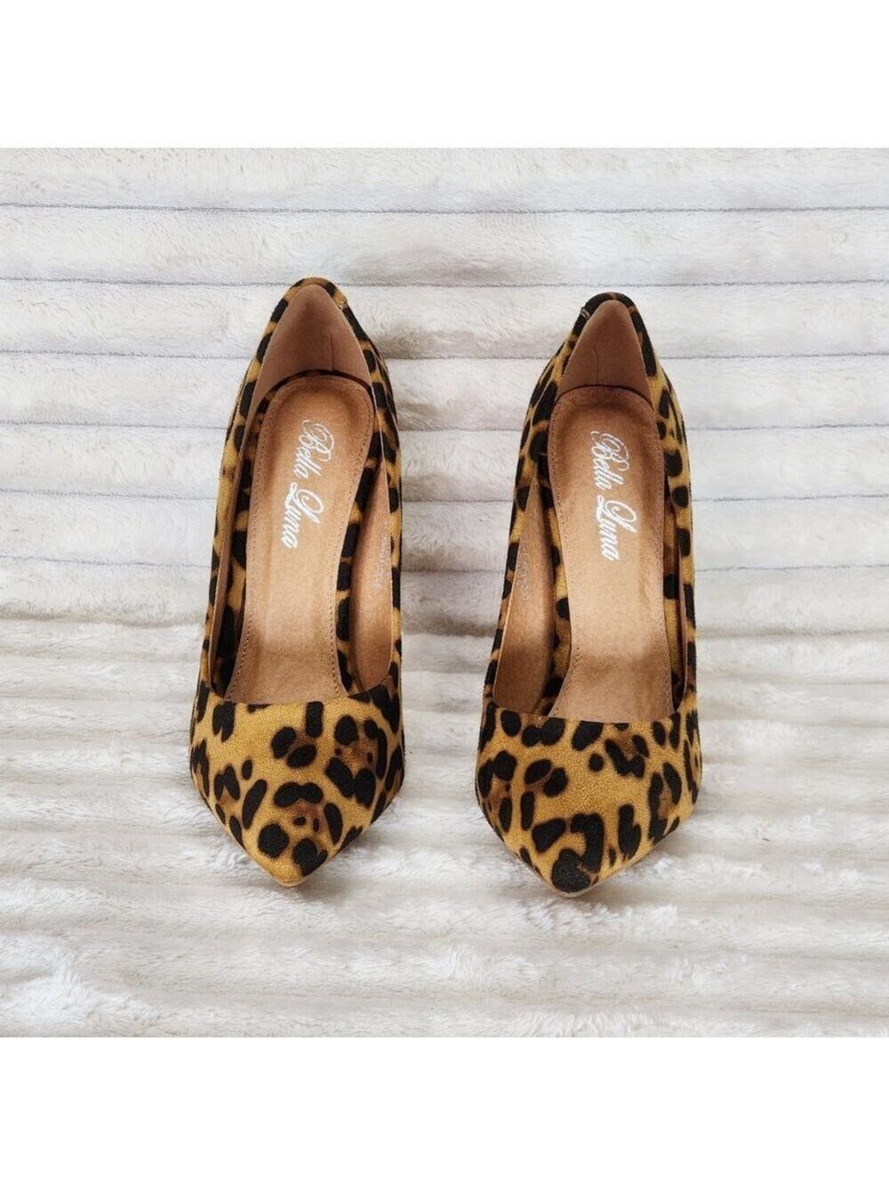 Leopard Print High Heel Pumps Matching Colored Sole Fabio - Picture 6 of 9